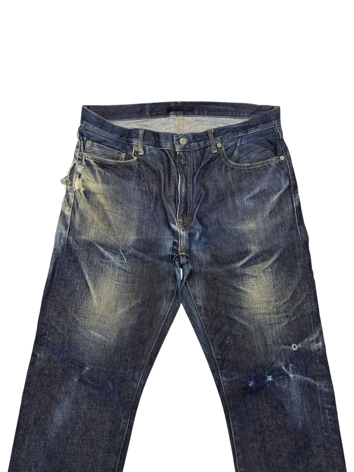 Undercover × Uniqlo VINTAGE UNIQLO DESTROYED DENIM JEANS Size US 35 - 5 Thumbnail