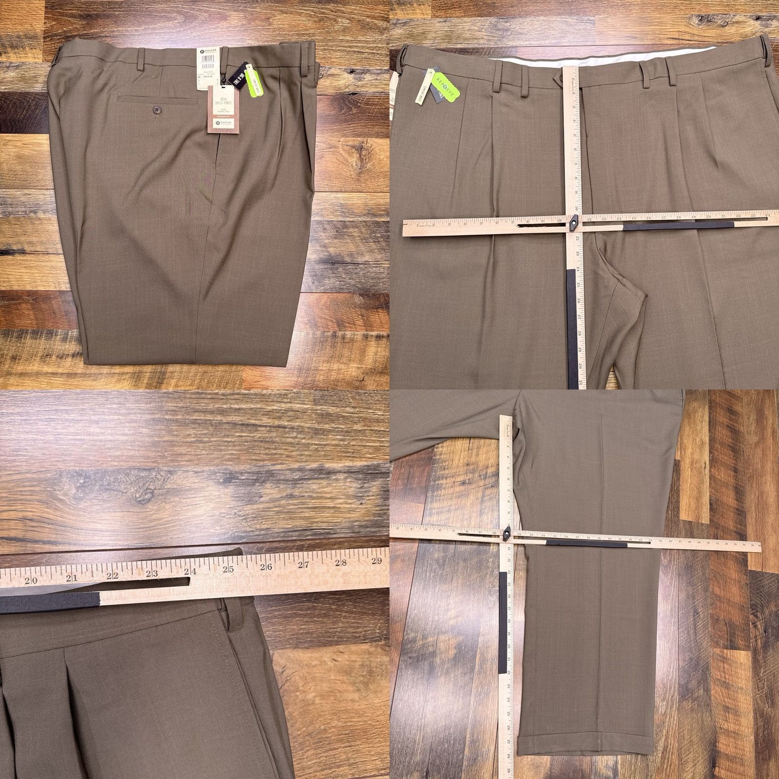 Haggar Haggar Dress Pants 52x30 Brown Classic Fit Men Pants Straight Inseam 30 Inseam Polyester Solid Classic Size US 36 / EU 52 - 9 Thumbnail