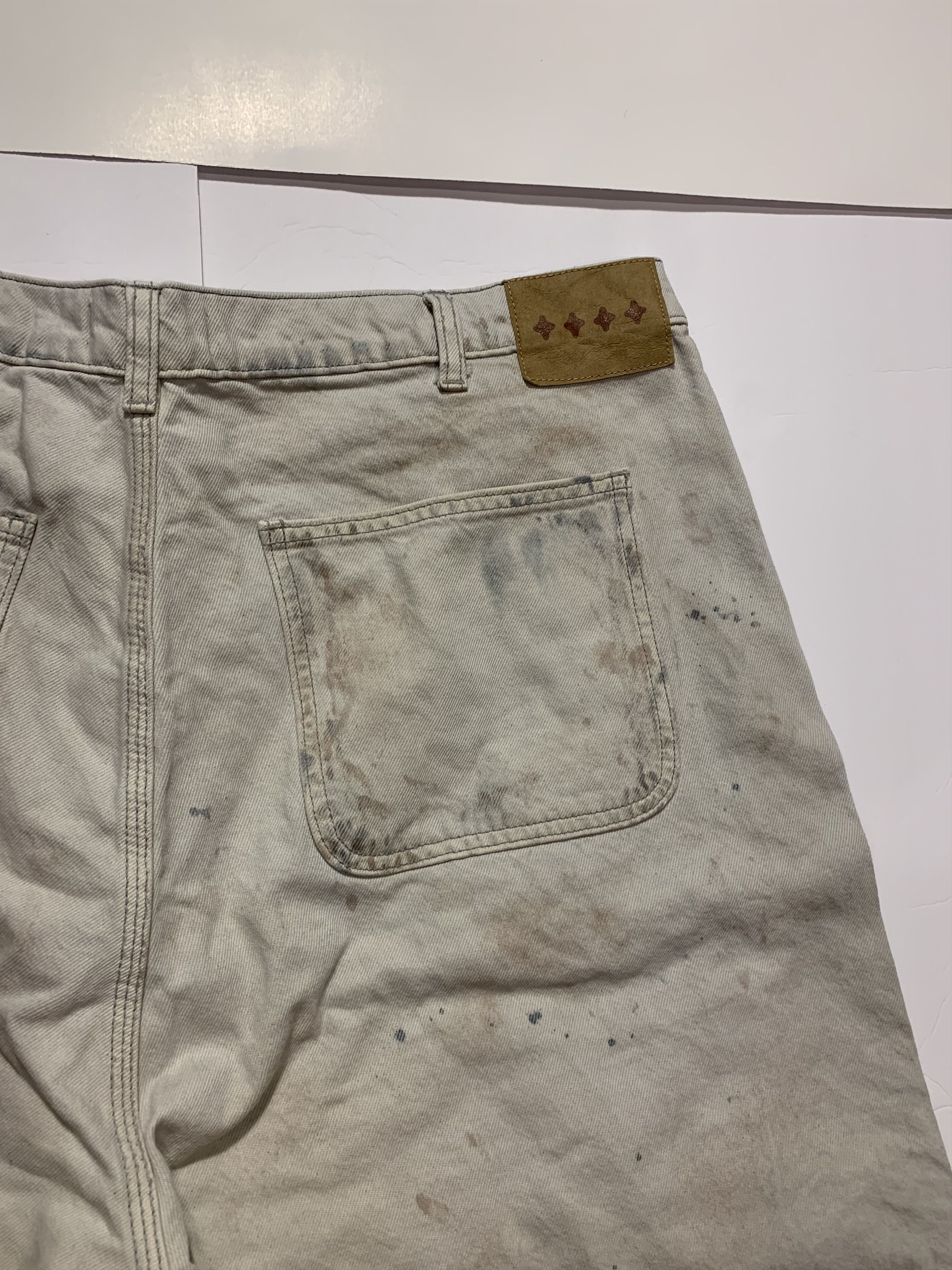 Bare Knuckles Tommy Denim Shorts Jean Jorts Morrison Wash Paint Splatter Size US 38 / EU 54 - 5 Thumbnail