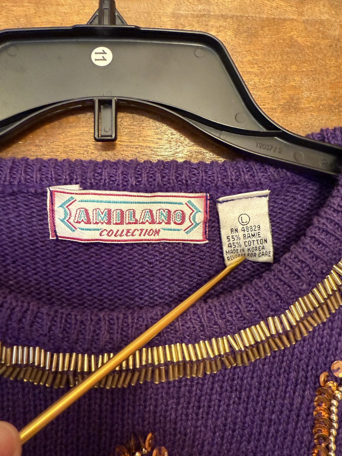 Vintage Amiliano Collection Embellished Pullover Vintage Sweate Size L / US 10 / IT 46 - 2 Thumbnail