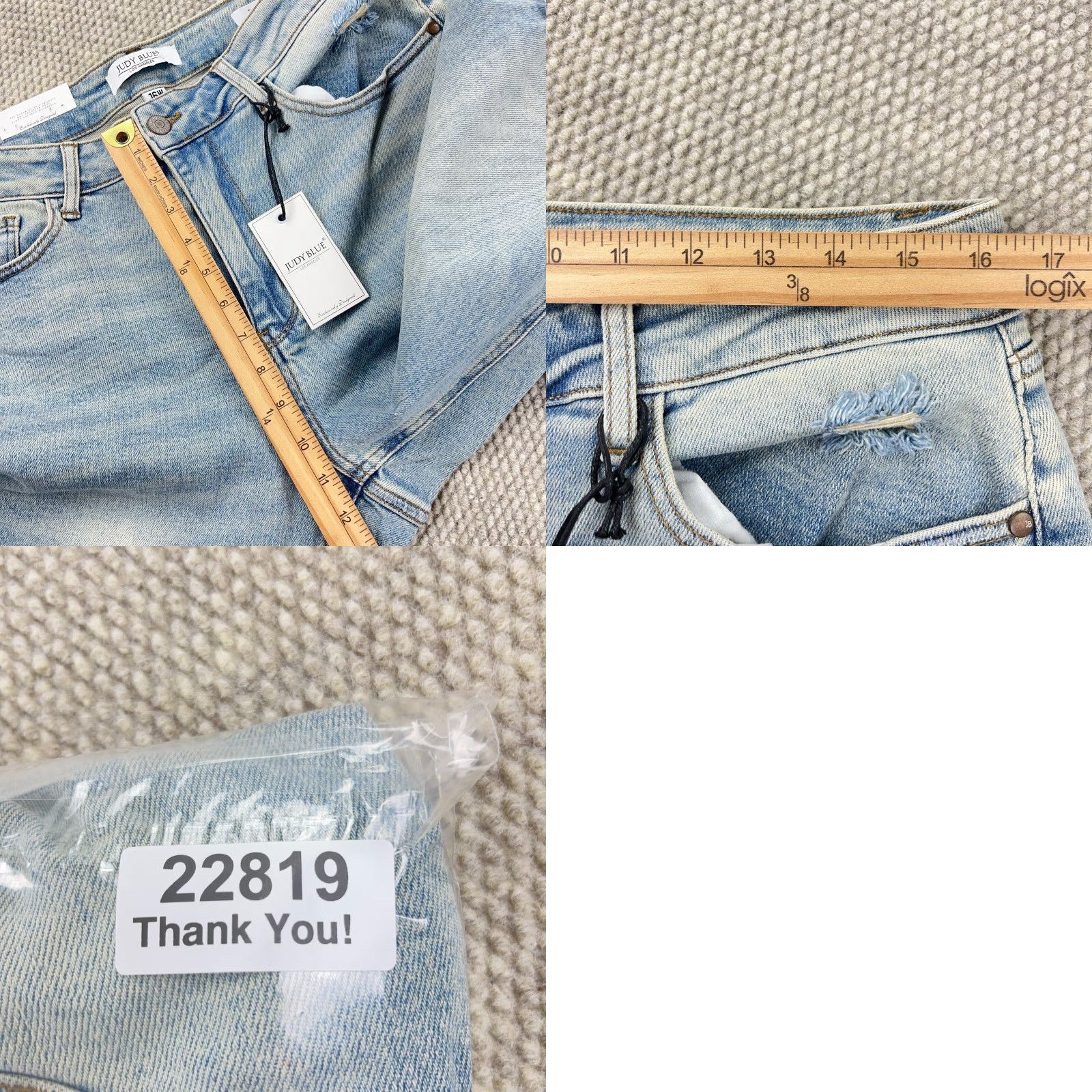Vintage Judy Blue Jeans Women 16W Straight Leg High Waist Light Wash Distressed Holes Jeans Size 38" / US 16 / IT 52 - 10 Thumbnail