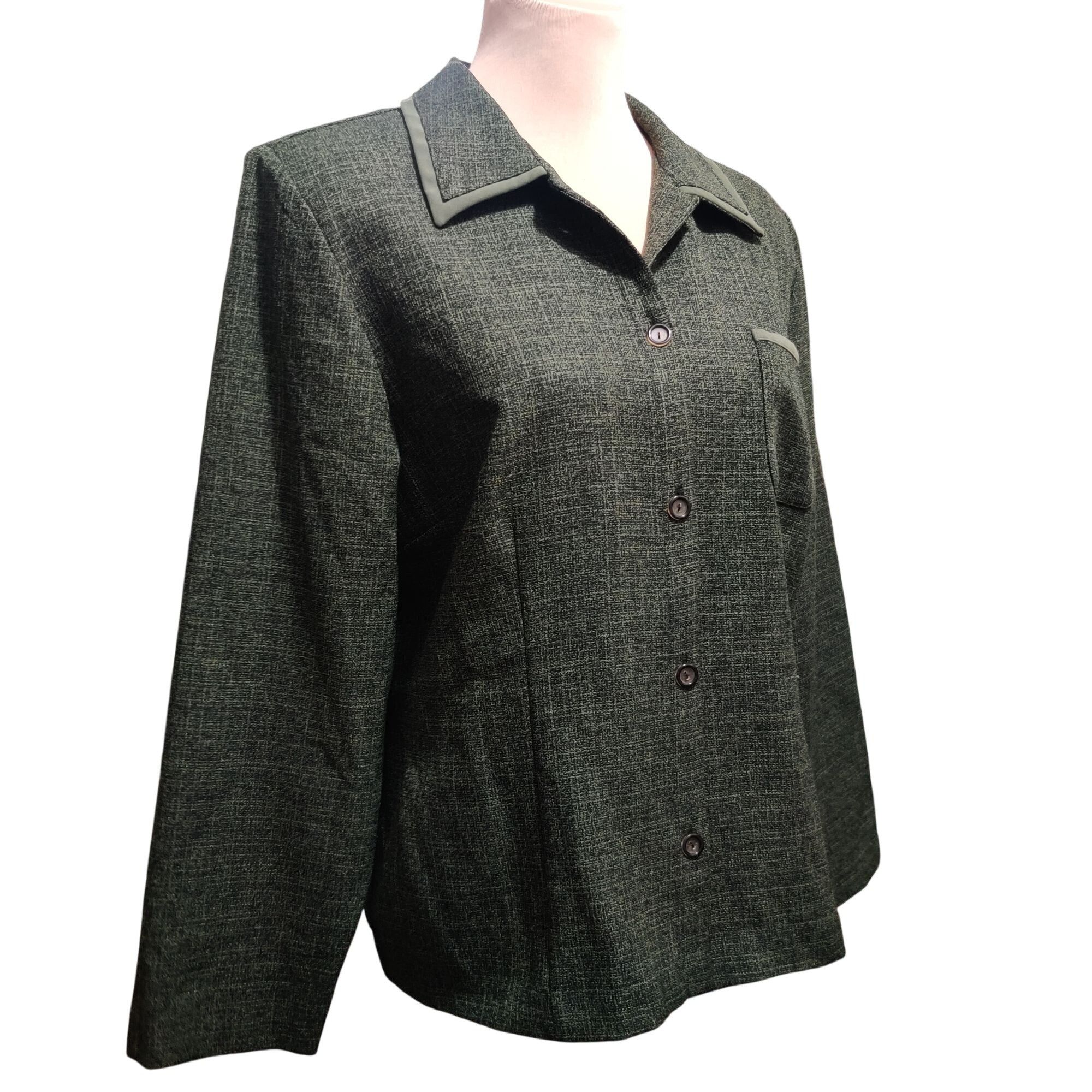 Vintage Sag Harbor L Womens Blazer Green Vintage Textured Suit Jacke Size L / US 10 / IT 46 - 6 Thumbnail