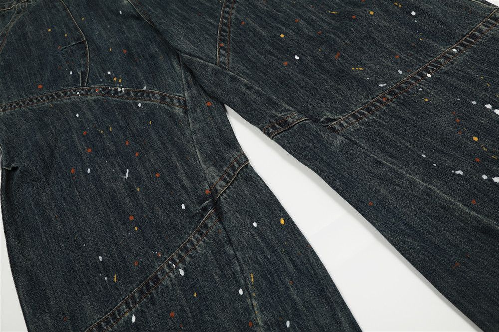 Jean American high street men's ink-splashed machete jeans Size US 32 / EU 48 - 4 Thumbnail