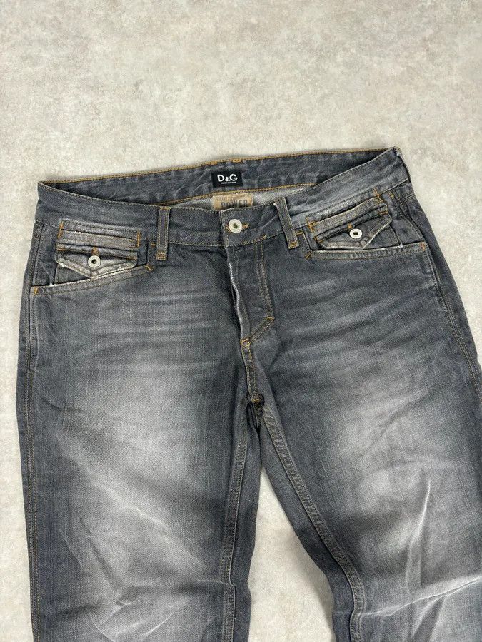 Dolce & Gabbana 2000s Dolce & Gabbana Grey Bootcut Jeans Denim Leather Patch Size US 32 / EU 48 - 5 Thumbnail