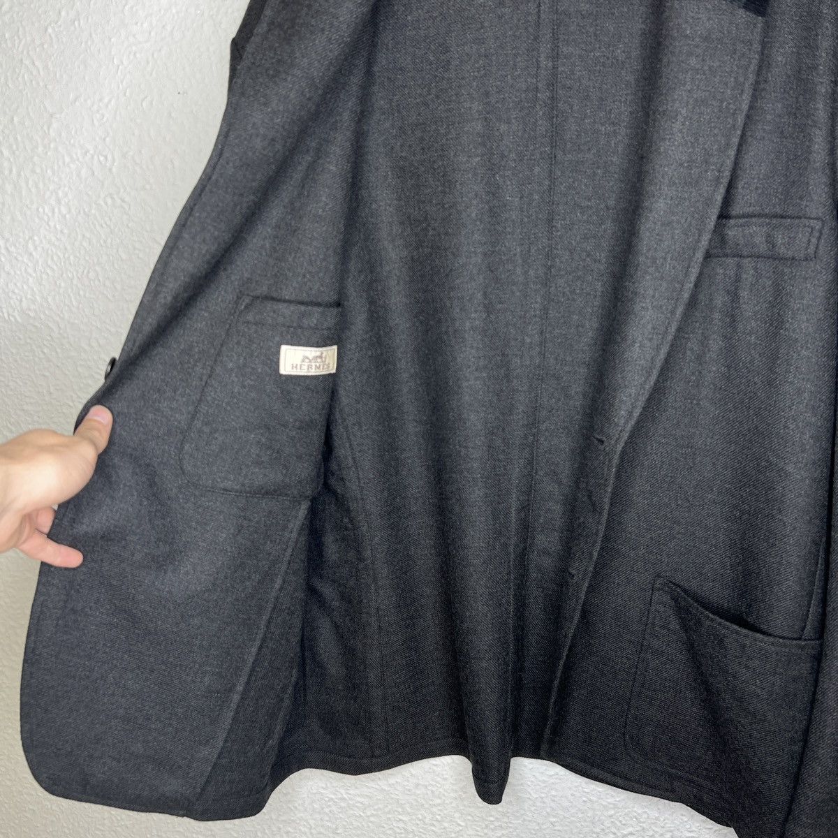 Hermes Hermes Wool Cashmere Blazer Jacket Grey Luxury Classic Suit Size US XL / EU 56 / 4 - 9 Thumbnail
