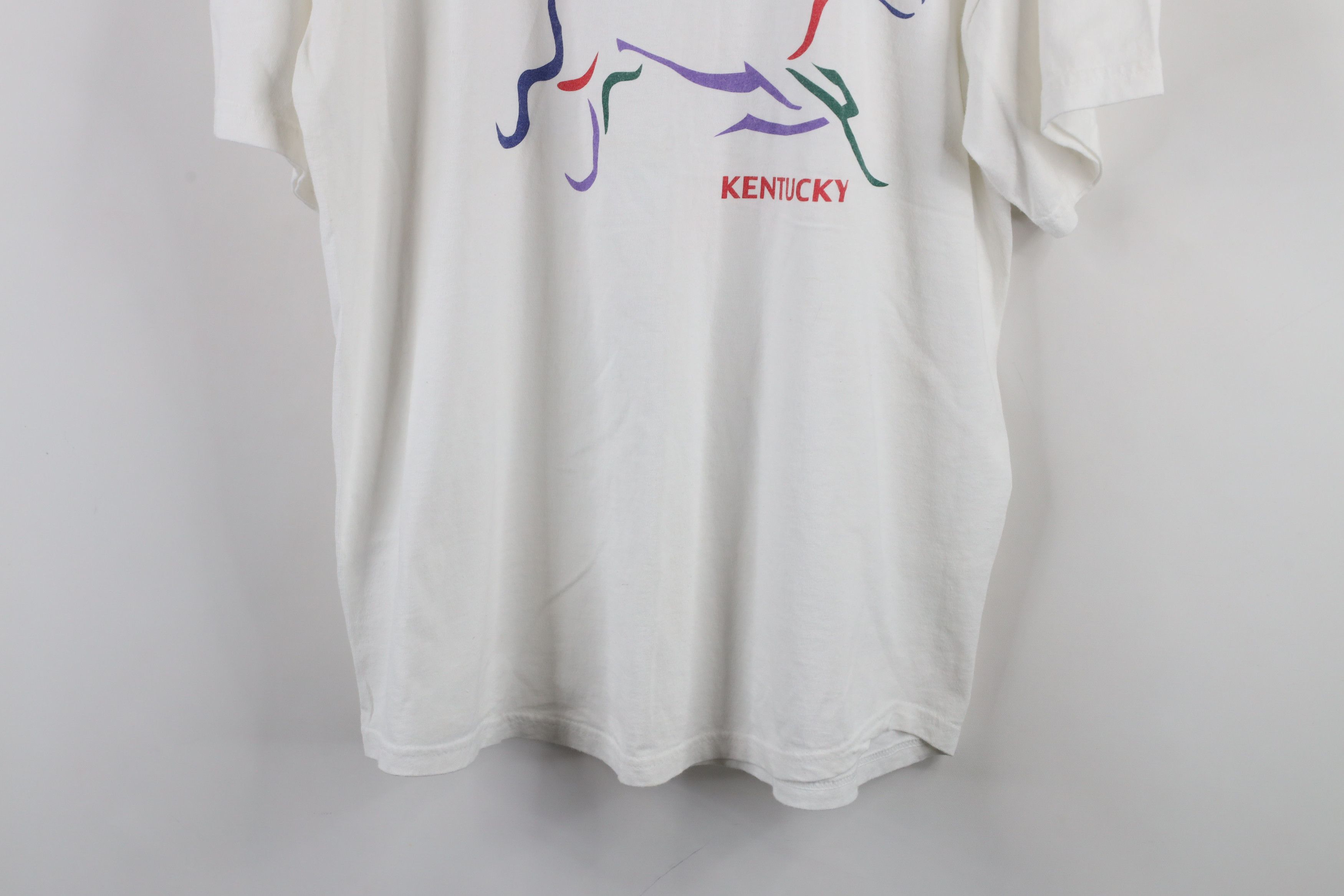 Vintage Vintage 90s Spell Kentucky Derby Horse Racing T-Shirt White Size US L / EU 52-54 / 3 - 3 Thumbnail