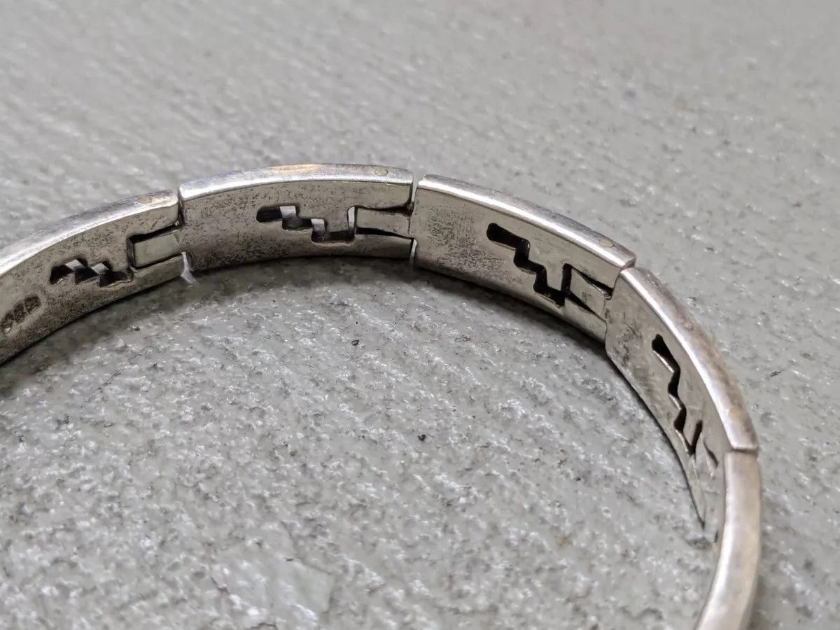 Jewelry Stainless Steel Bracelet Taxco Mexico Rectangle Panel Size ONE SIZE - 10 Thumbnail