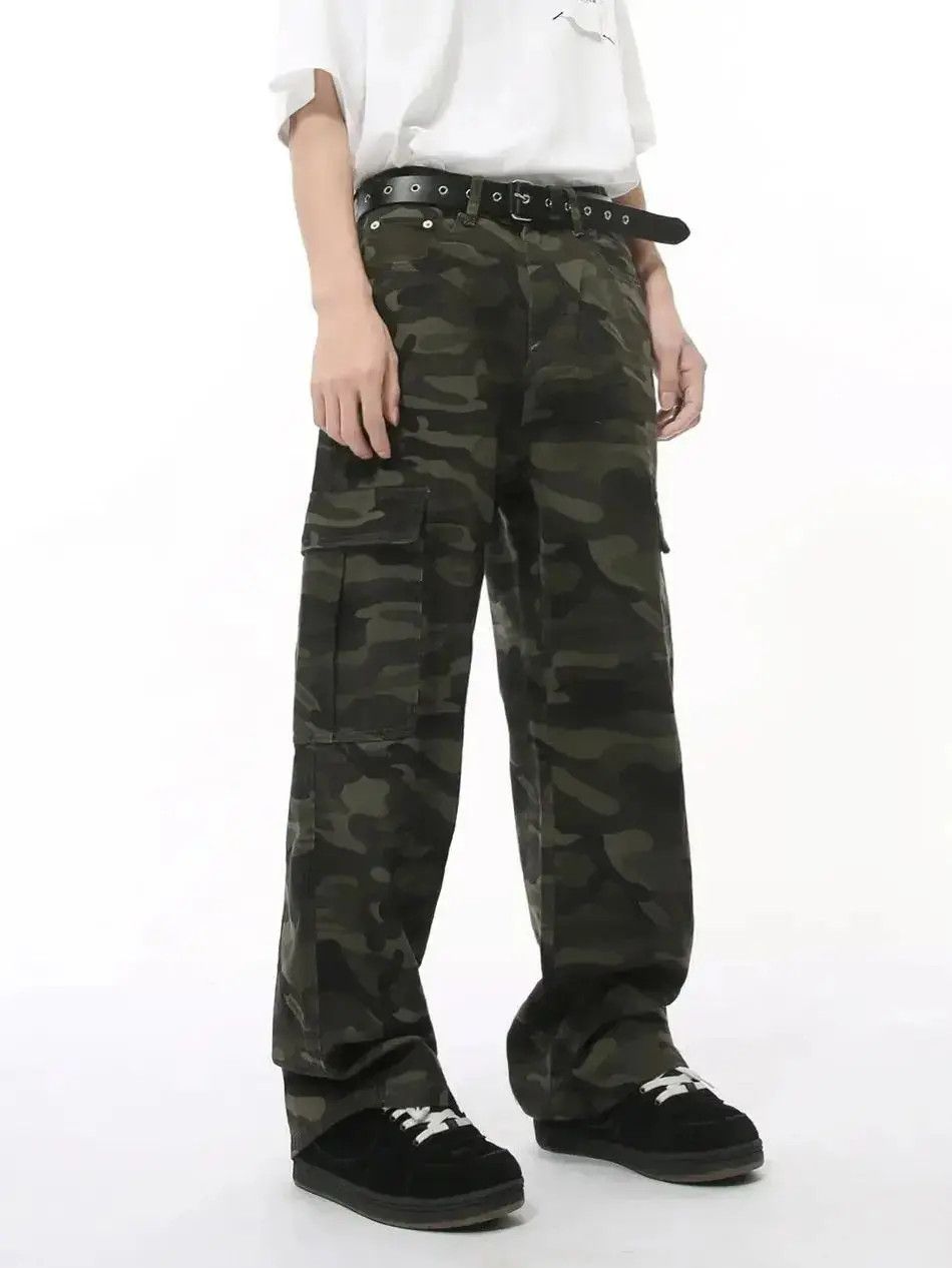Japanese Brand Retro wide leg camouflage pocket jeans Size US 32 / EU 48 - 3 Thumbnail