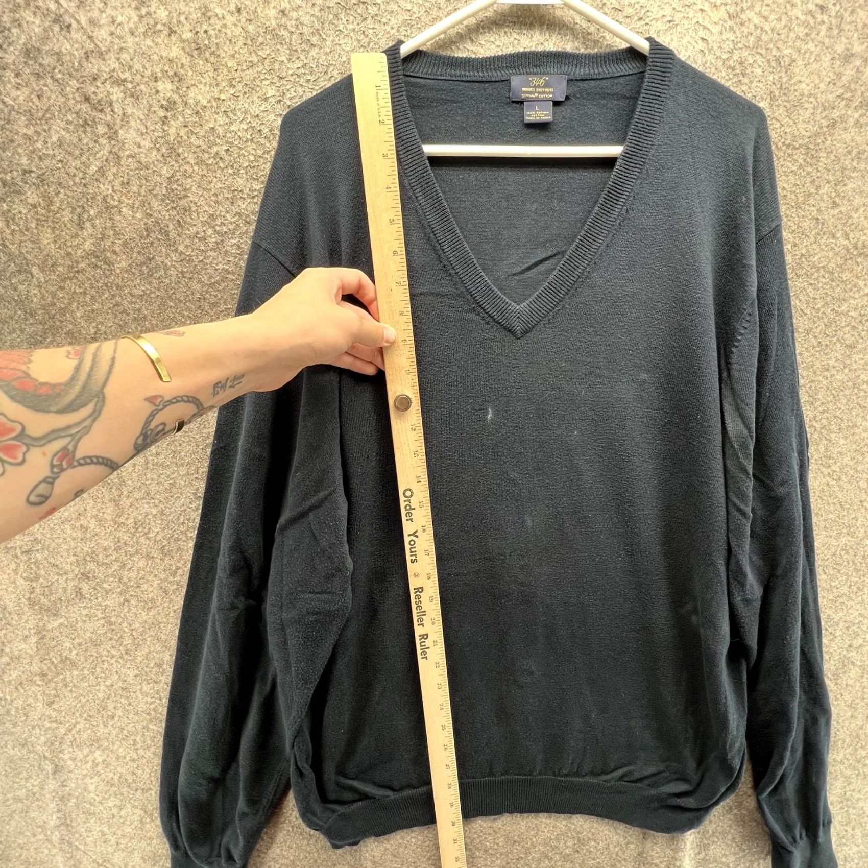 Brooks Brothers VINTAGE Brooks Brothers 346 Sweater Mens Large Blue Supima Cotton V-Neck Pullover Size US L / EU 52-54 / 3 - 6 Thumbnail
