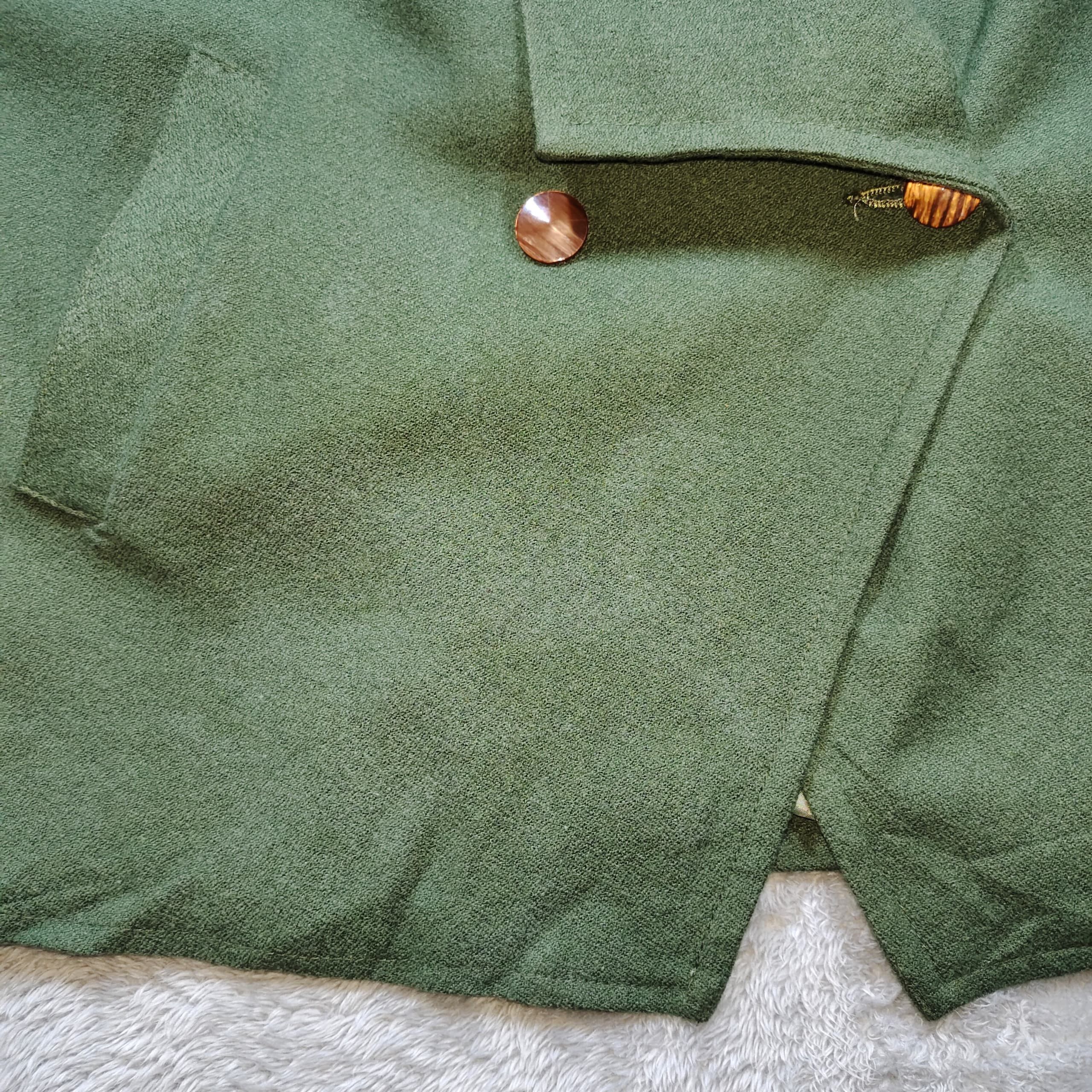 Givenchy × Vintage VINTAGE ACTIVE SPORTS DE GIVENCHY GREEN WOOL BLAZER Size L / US 10 / IT 46 - 4 Thumbnail