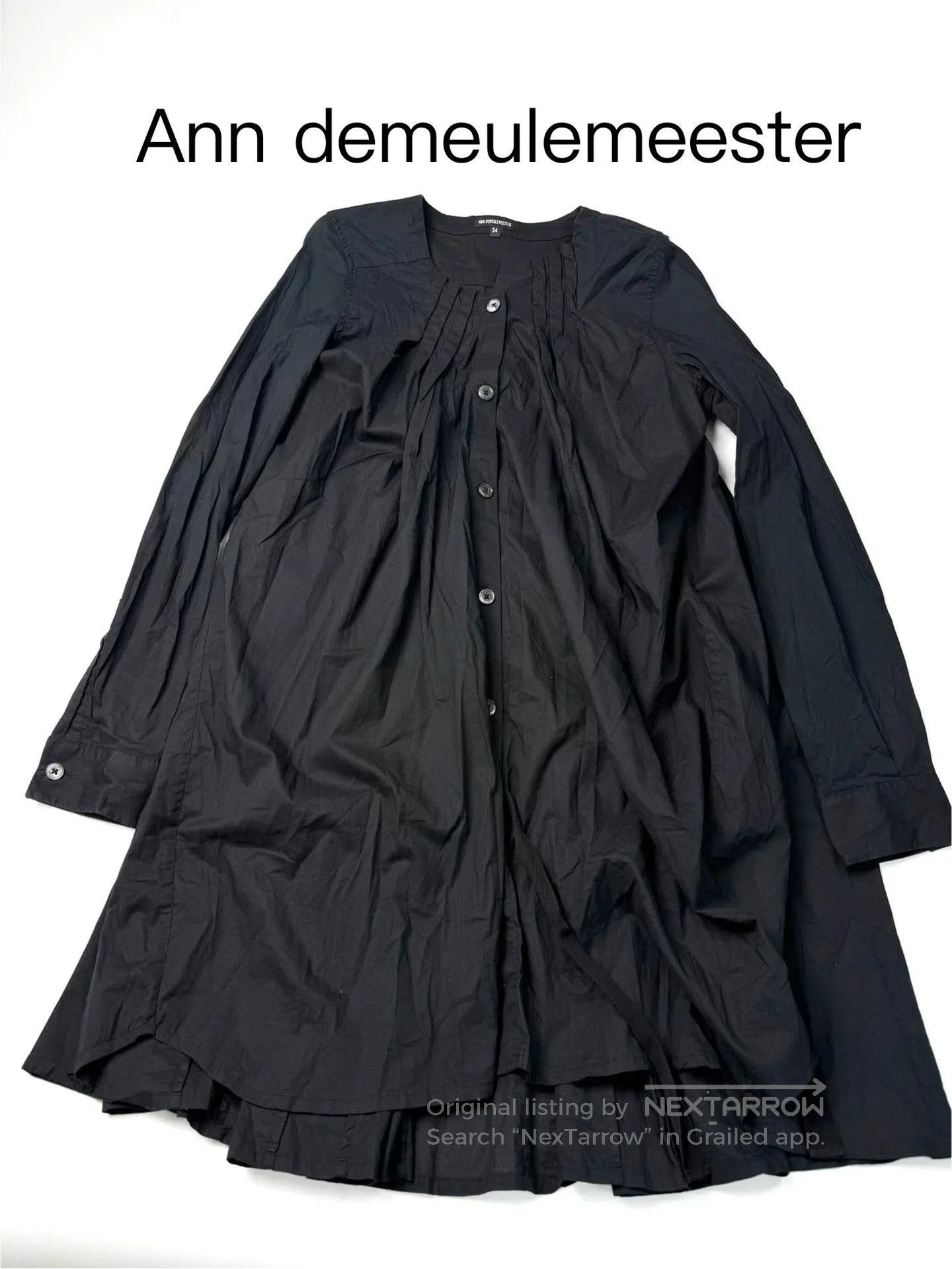 Ann Demeulemeester Ann Demeulemeester Black Pleated Shirt Dress. Size XXS / US 00 / IT 34 - 1 Thumbnail