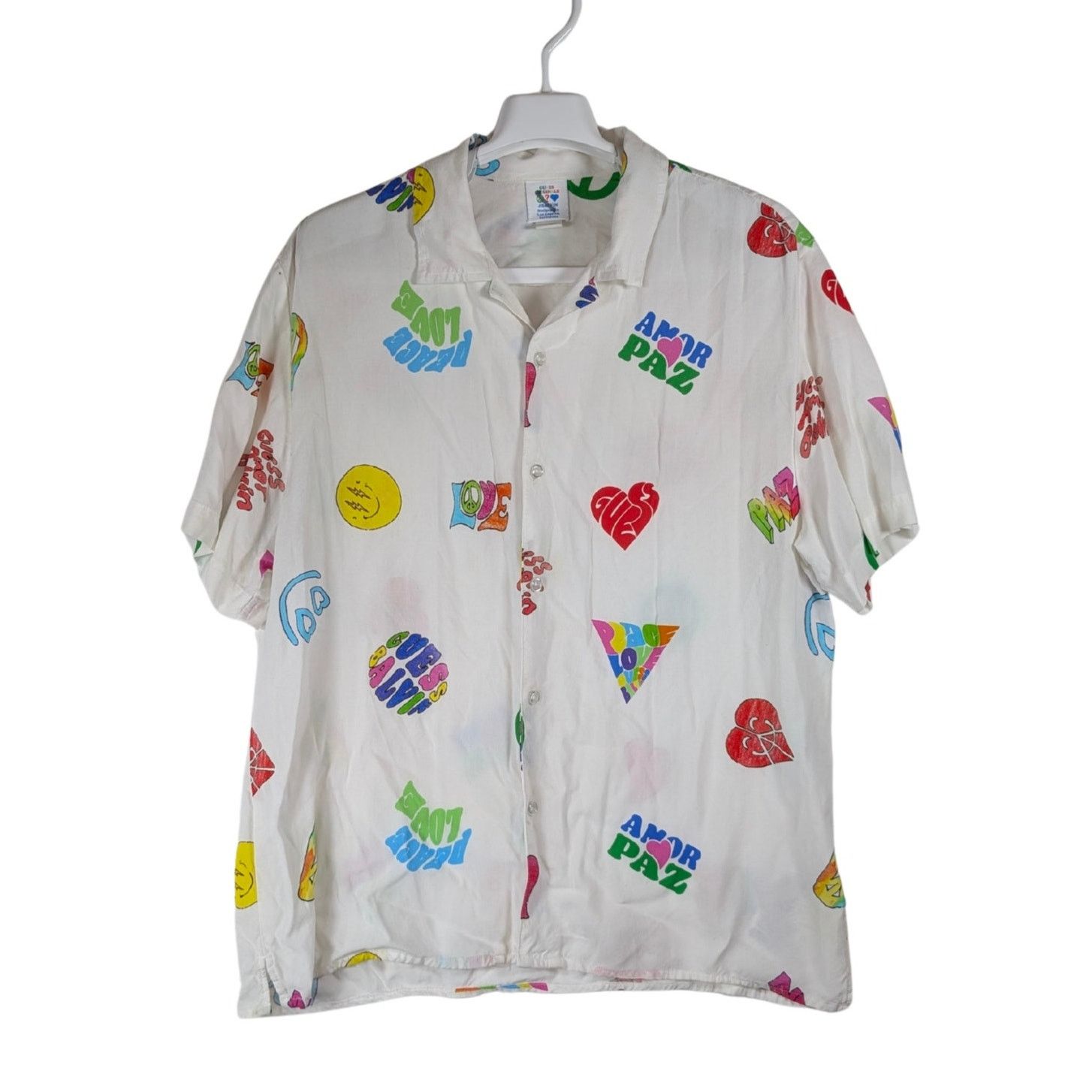 Guess Guess Originals x J Balvin Love Camp Button Up Shirt Men’s S Size US S / EU 44-46 / 1 - 1 Thumbnail