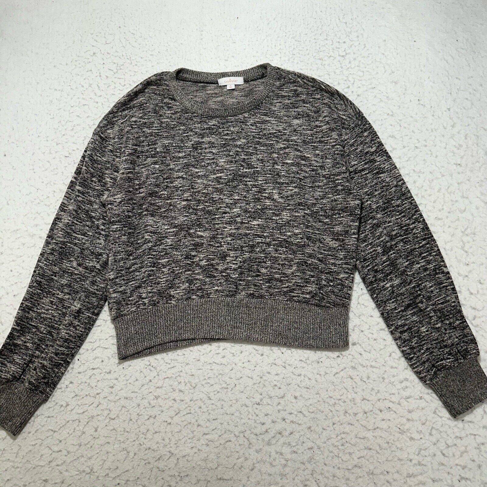Other Colsie Small Cropped Crewneck Gray Sweatshirt Sweater Size S / US 4 / IT 40 - 1 Thumbnail