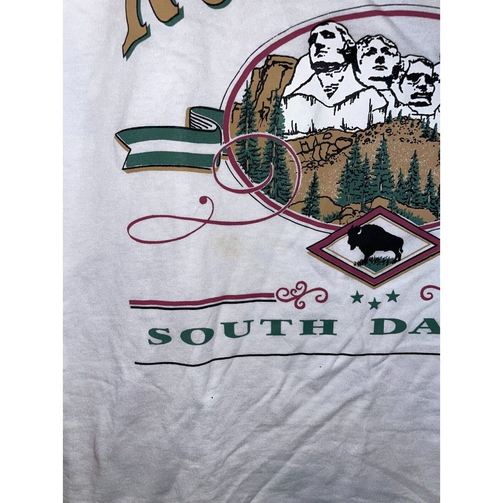 Jerzees Vintage Test Print Shirt Mt Rushmore Lake Tahoe White M Tee Size US M / EU 48-50 / 2 - 5 Thumbnail