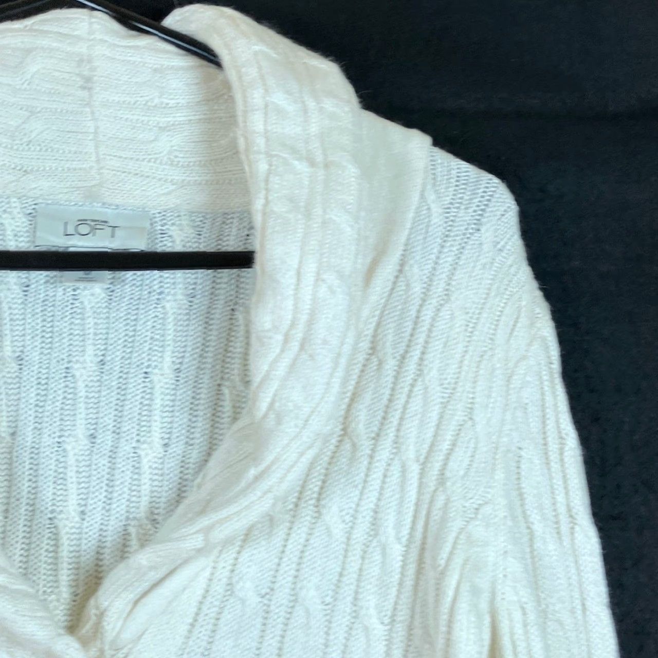 Ann Taylor VINTAGE Ann Taylor LOFT Sweater Cardigan Cream Womans M Shawl Collar Rabbit Hair Blend Button Knit Cable-Knit V-Neck Size M / US 6-8 / IT 42-44 - 5 Thumbnail