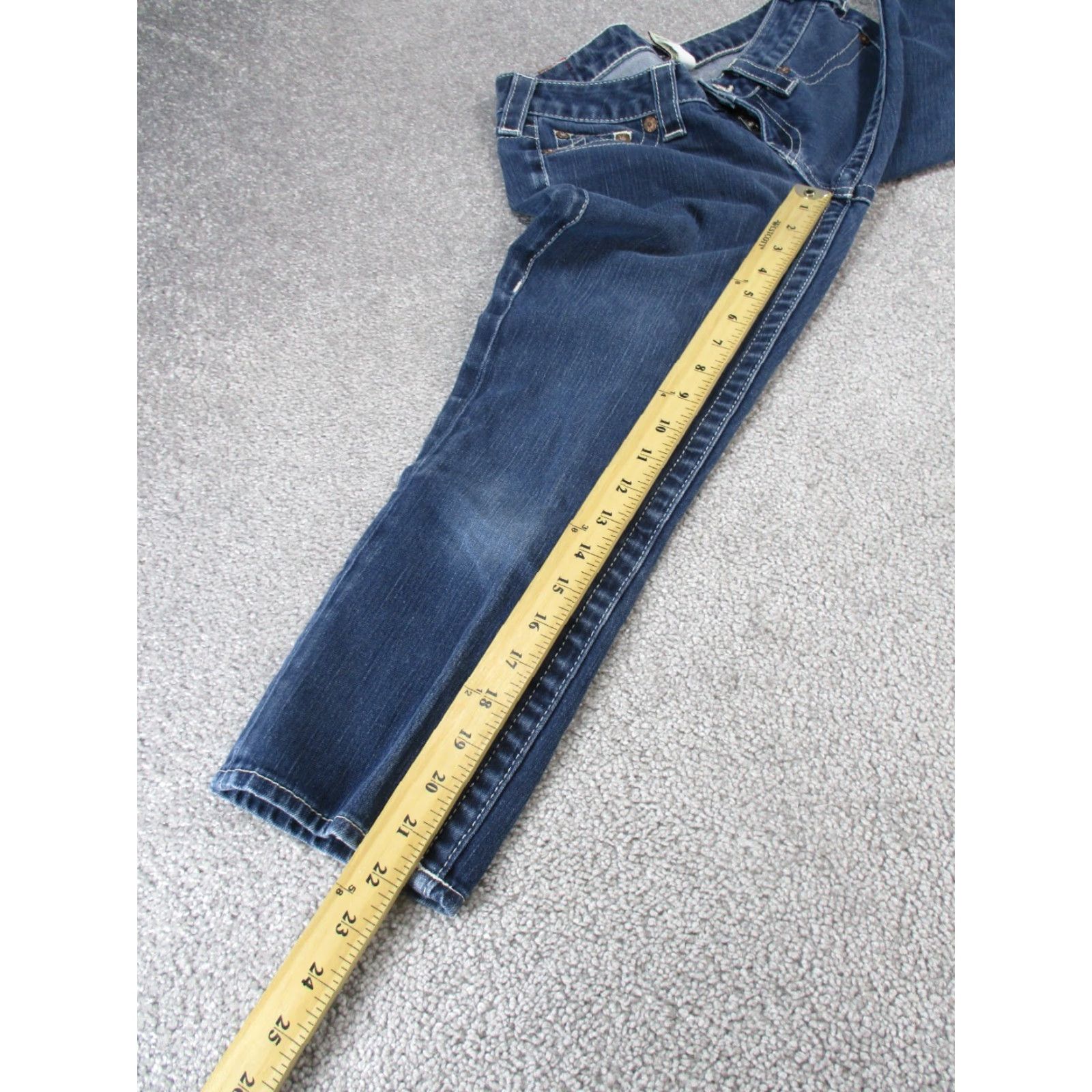 True Religion VINTAGE True Religion Womens Jeans Cropped Low Rise Dark Wash Size 26 Blue Denim Girls Size 26" / US 2 / IT 38 - 4 Thumbnail