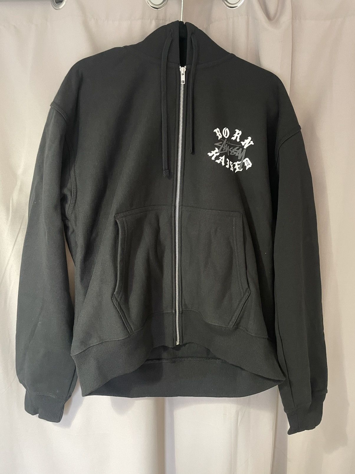 image of Hoodie Stüssy Born X Raised in Black, Men's (Size XL)