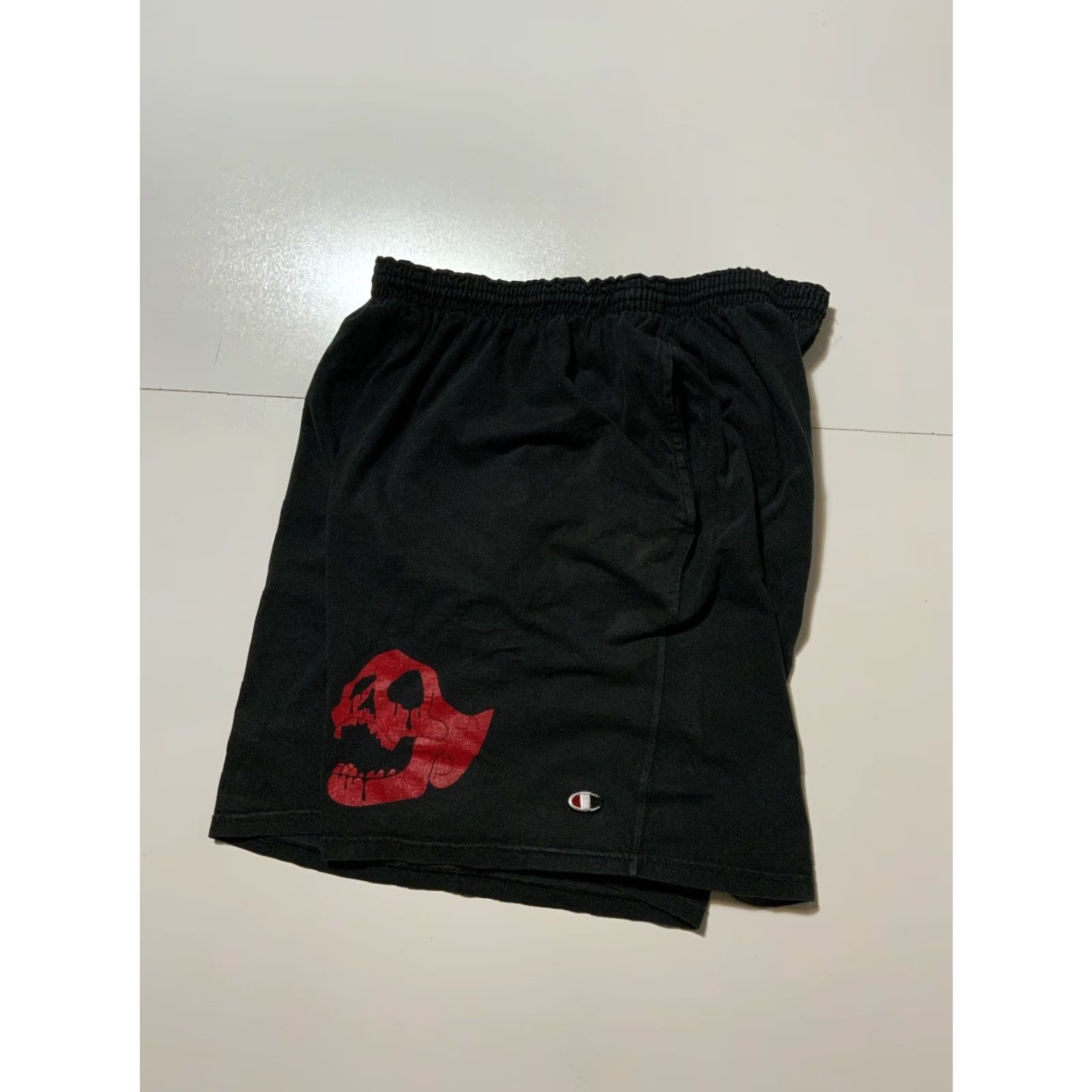 Champion VINTAGE Slipknot Champion Skull Graphic Heavy Metal Rock Band Shorts XL Black Men Size US 36 / EU 52 - 4 Thumbnail