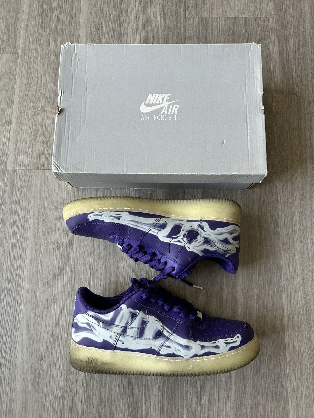Nike Nike Air Force 1 Low 07’ Purple Skeleton Size 11 Size US 11 / EU 44 - 1 Thumbnail