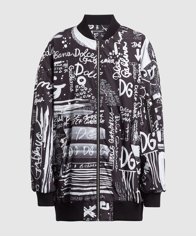 Dolce & Gabbana o1y0825 Bomber Jacket in Black/White Size S / US 4 / IT 40 - 1 Thumbnail
