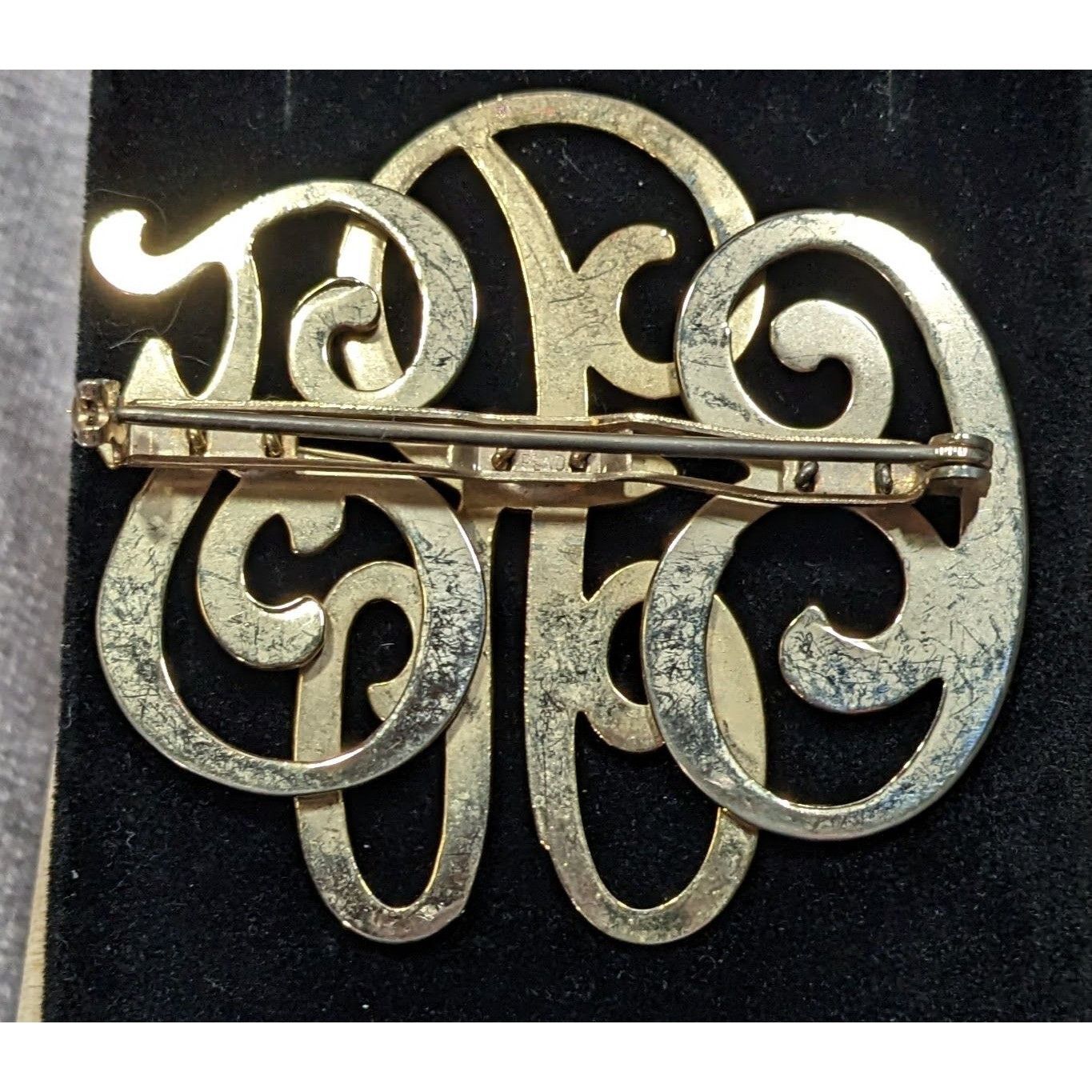 Other Vintage Cursive Monogram Brooch BRF Gold Tone Size ONE SIZE - 4 Thumbnail