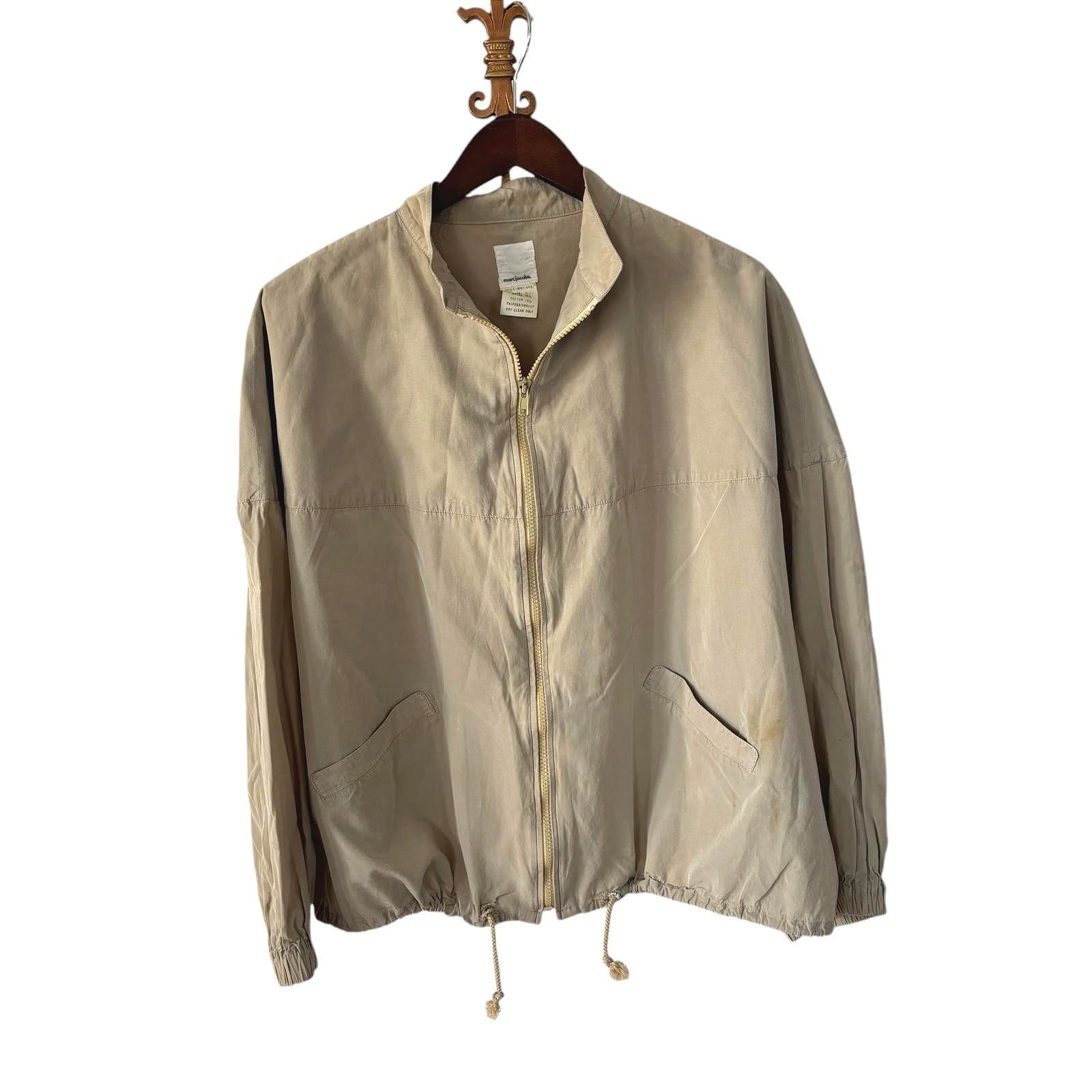 Marc Jacobs Marc Jacobs Beige Light Full Zip Hooded Bomber Jacket Sz L Size L / US 10 / IT 46 - 1 Thumbnail