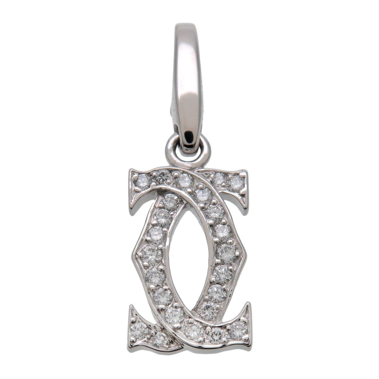 Cartier Cartier 2C Diamond 18K White Gold Charm Silver Size ONE SIZE - 2 Thumbnail