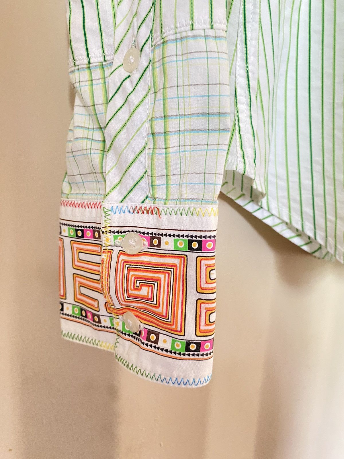 Just Cavalli JUST Cavalli Emerald Stripes Long-Sleeve Shirt Size L / US 10 / IT 46 - 13 Thumbnail