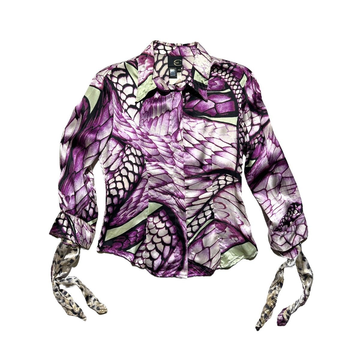 Roberto Cavalli Archive snake print Graphic silk shirt Size S / US 4 / IT 40 - 1 Thumbnail