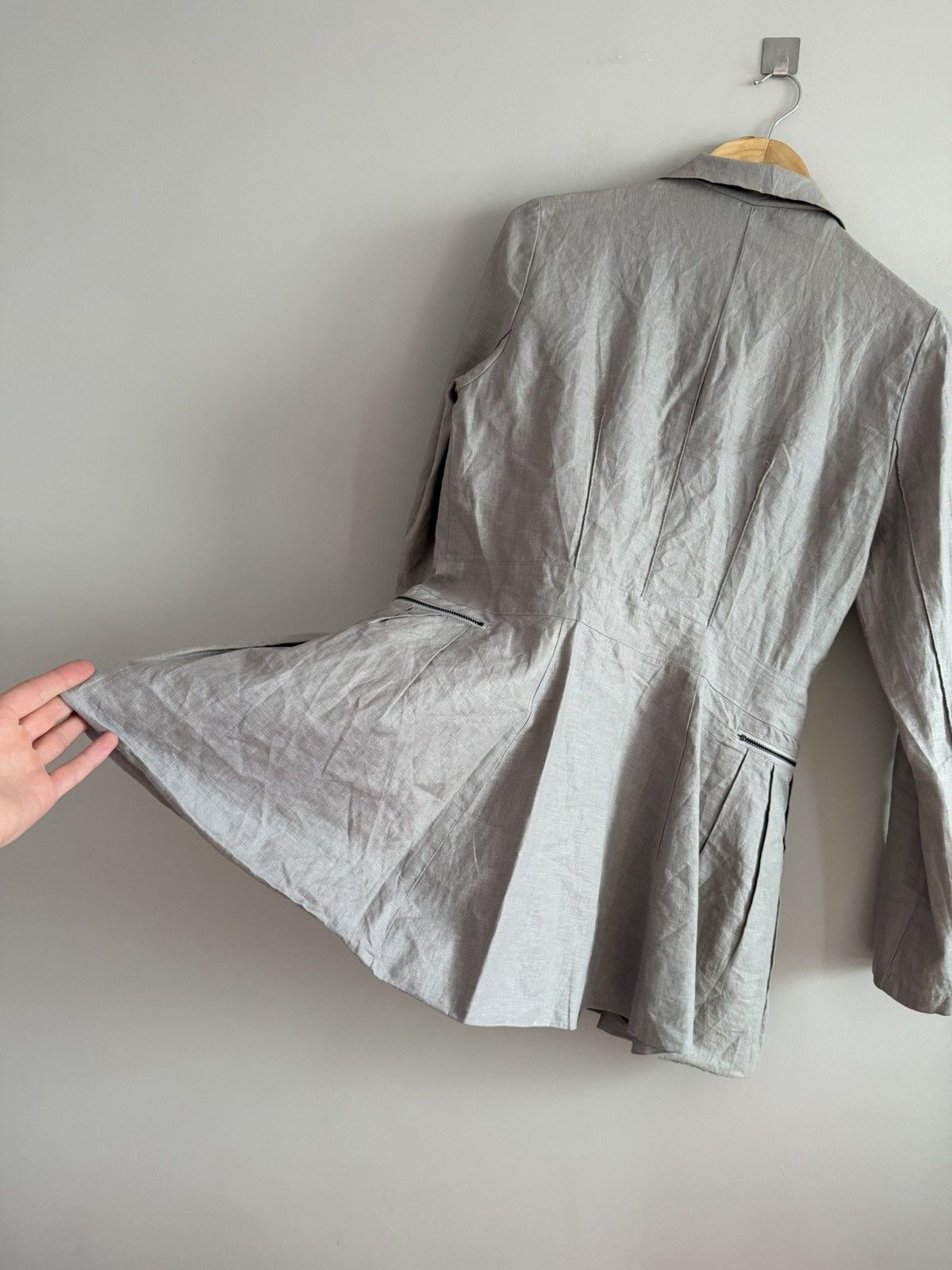 Sarah Pacini Sarah Pacini Linen Zip Jacket Tunic Avant-Garde Size M / US 6-8 / IT 42-44 - 8 Thumbnail