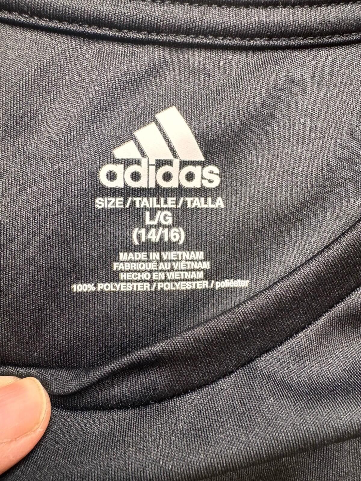 Adidas Adidas Boys Shirt Short Sleeve Dri-Fit Size 14/16 Black 781 Size US L / EU 52-54 / 3 - 3 Thumbnail