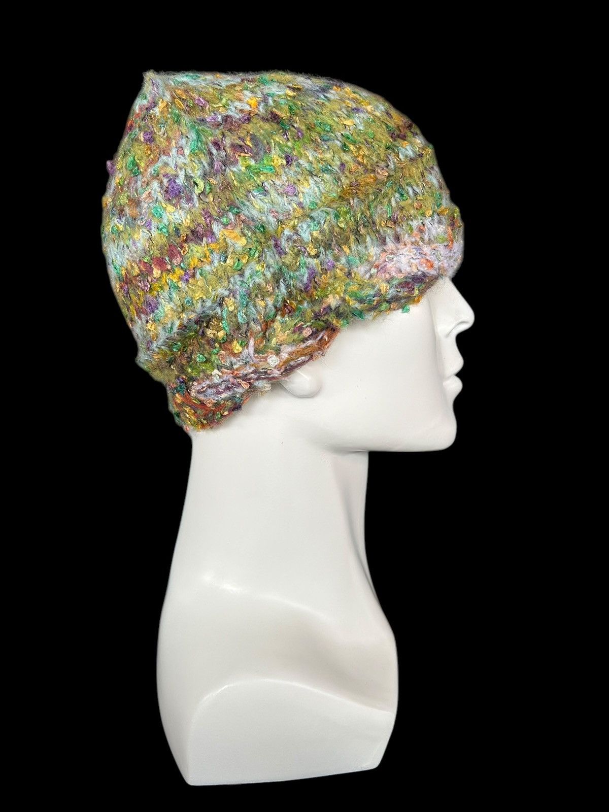 Japanese Brand × Kapital × Vintage Rare Crochet Knitted Handamde Hairy Beanie Hats ☠️☠️ Size ONE SIZE - 3 Thumbnail