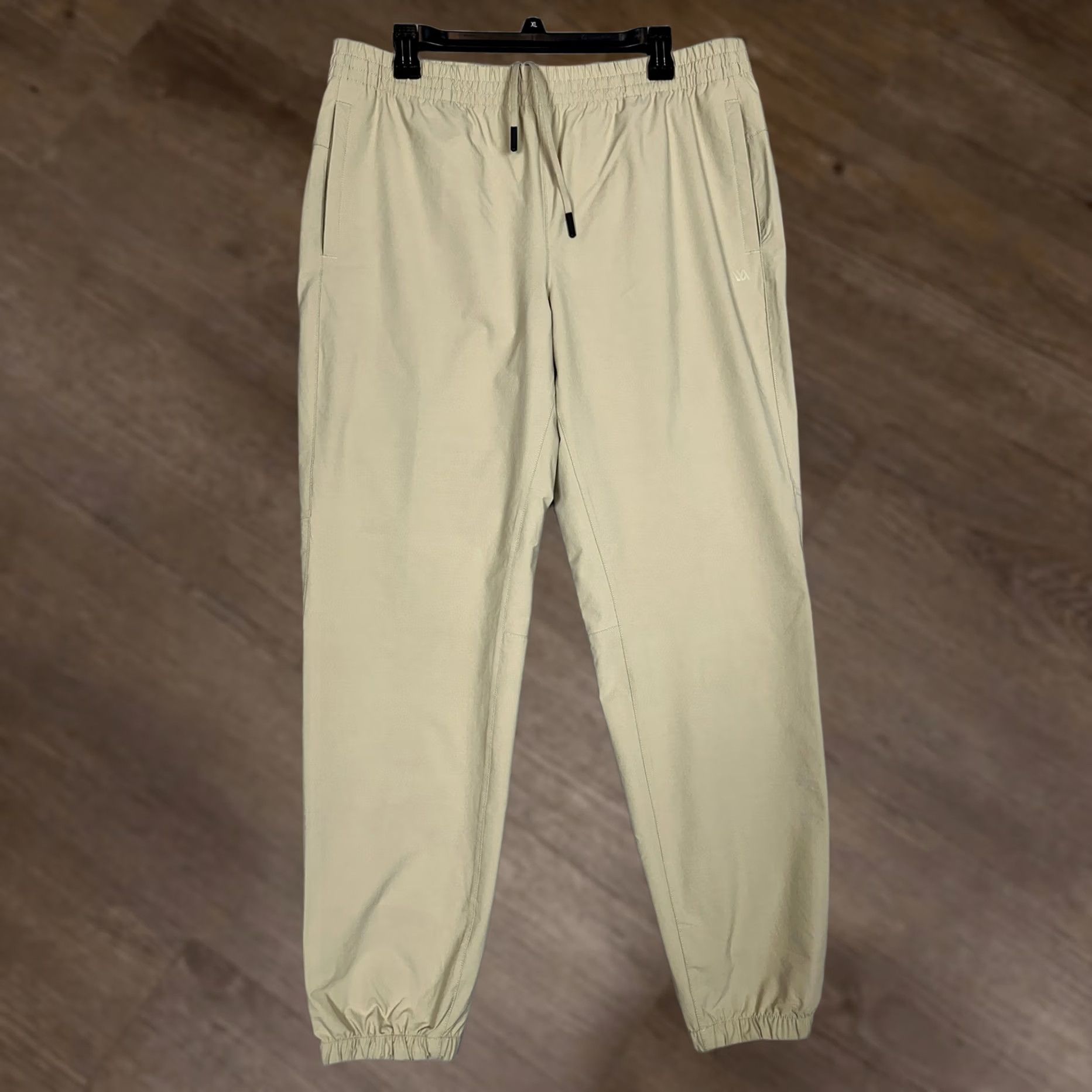 Vuori VRST Mens Transit Jogger Pants L Tan Nylon Stretch Performance Drawstring Tech Size US 33 - 1 Thumbnail