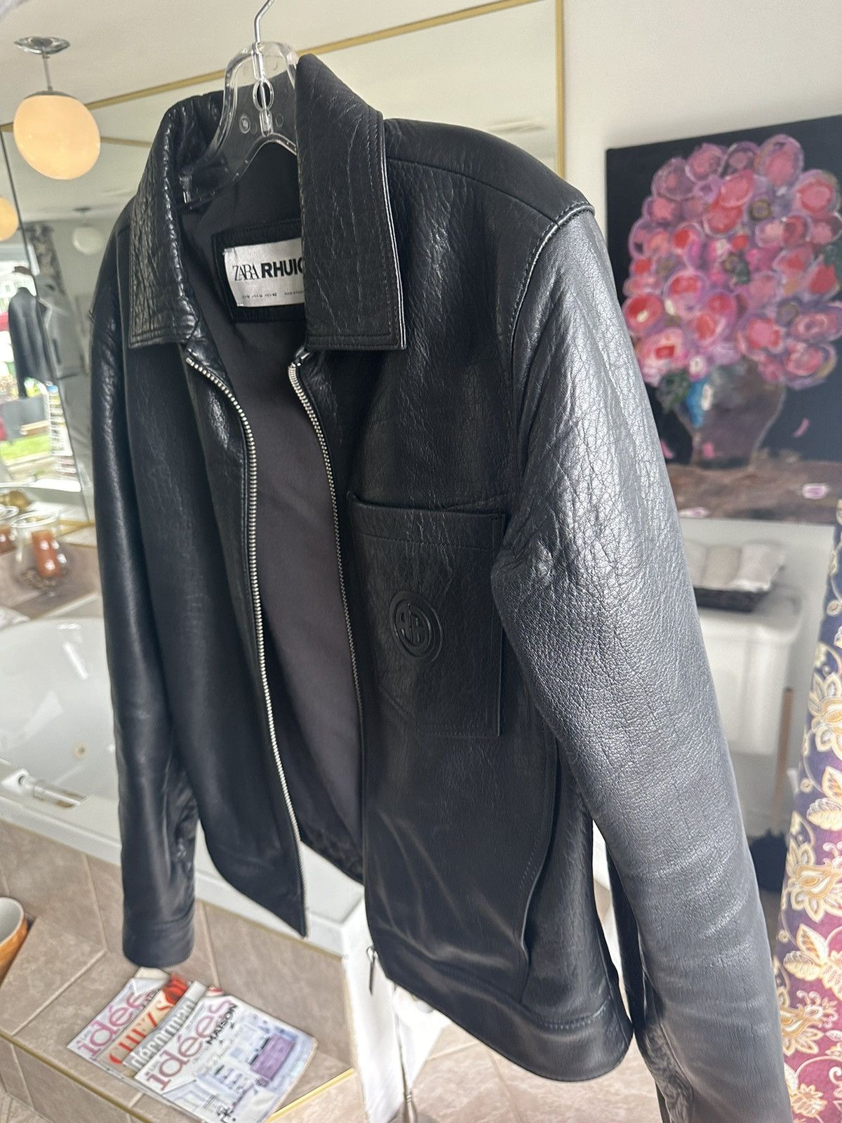 Rhude × Zara Men's Rhude x Zara New Cropped Leather Jacket Size US M / EU 48-50 / 2 - 7 Thumbnail