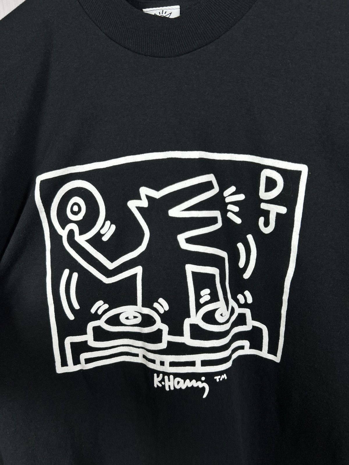 Keith Haring Rare Vintage Pop Shop Keith Haring DJ Dog Art USA T-Shirt XL Size US XL / EU 56 / 4 - 5 Thumbnail