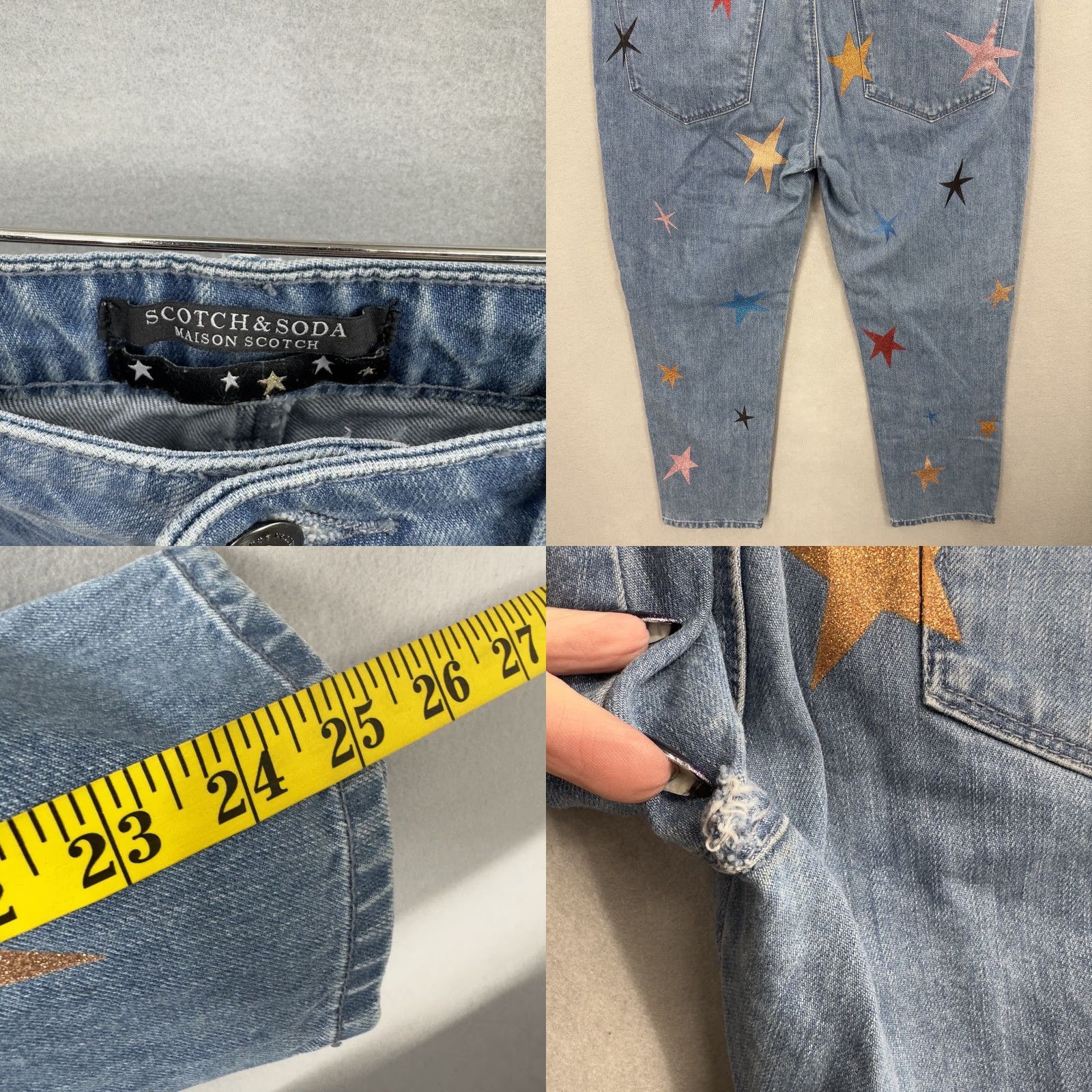 Scotch & Soda Scotch & Soda Jeans Womens 27 Tapered Boho 5-Pocket Denim Blues High Rise 27 Jeans Womens Boyfriend Stars Cottage Boho READ Size 27" / US 4 / IT 40 - 8 Thumbnail