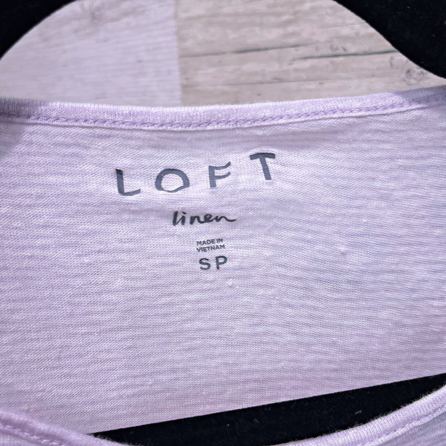 Loft LOFT Linen Flutter Tee Purple Stripe Womens Small Petite Size S / US 4 / IT 40 - 4 Thumbnail