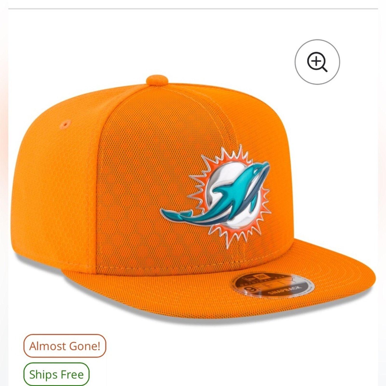 New Era Miami Dolphins New Era Orange Color Rush 9FIFTY Snapback Hat Size ONE SIZE - 2 Thumbnail