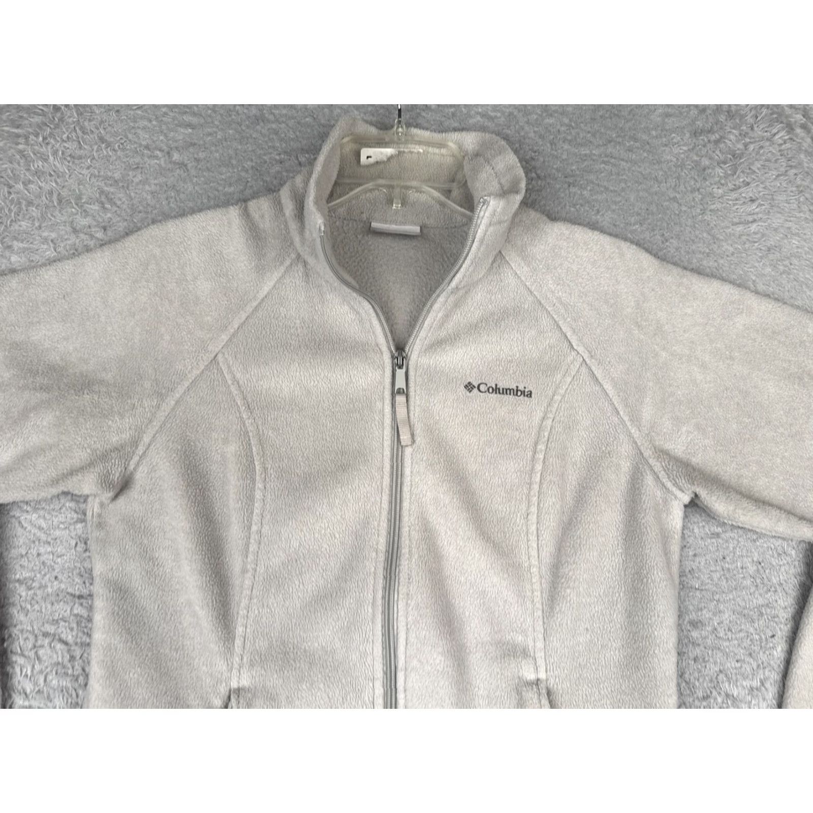 Vintage Columbia Jacket Womens Small Gray Fleece Full Zip Outdoor Hiking Stands Mock Neck Casual Travel Men's? Size S / US 4 / IT 40 - 7 Thumbnail