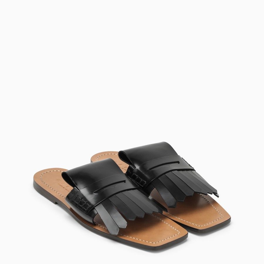 Marni o1d2blof0824 Leather Slip On in Black Size US 6 / IT 36 - 1 Thumbnail