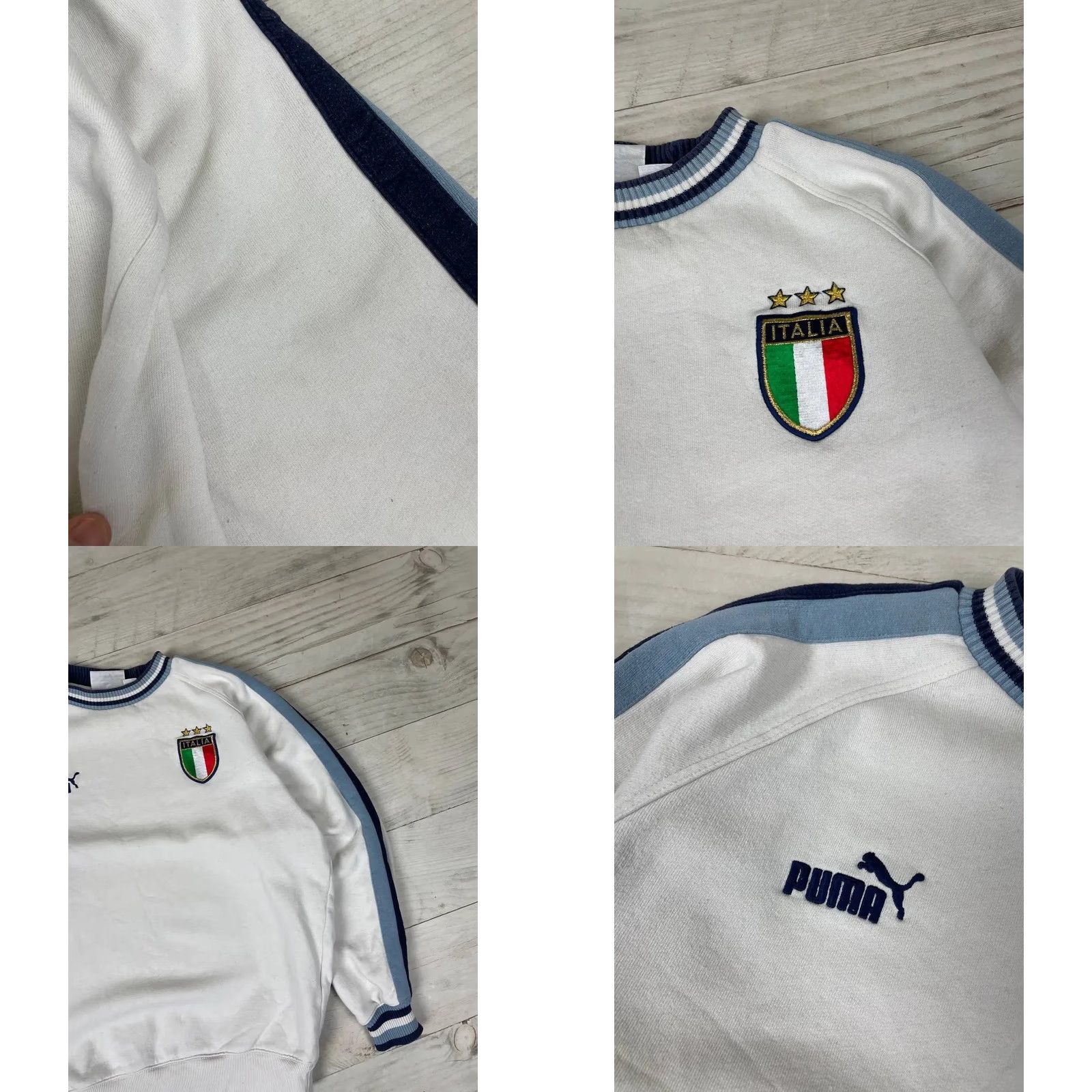 Puma VINTAGE PUMA Italy Sweatshirt Soccer Football Men M White Size US M / EU 48-50 / 2 - 8 Thumbnail