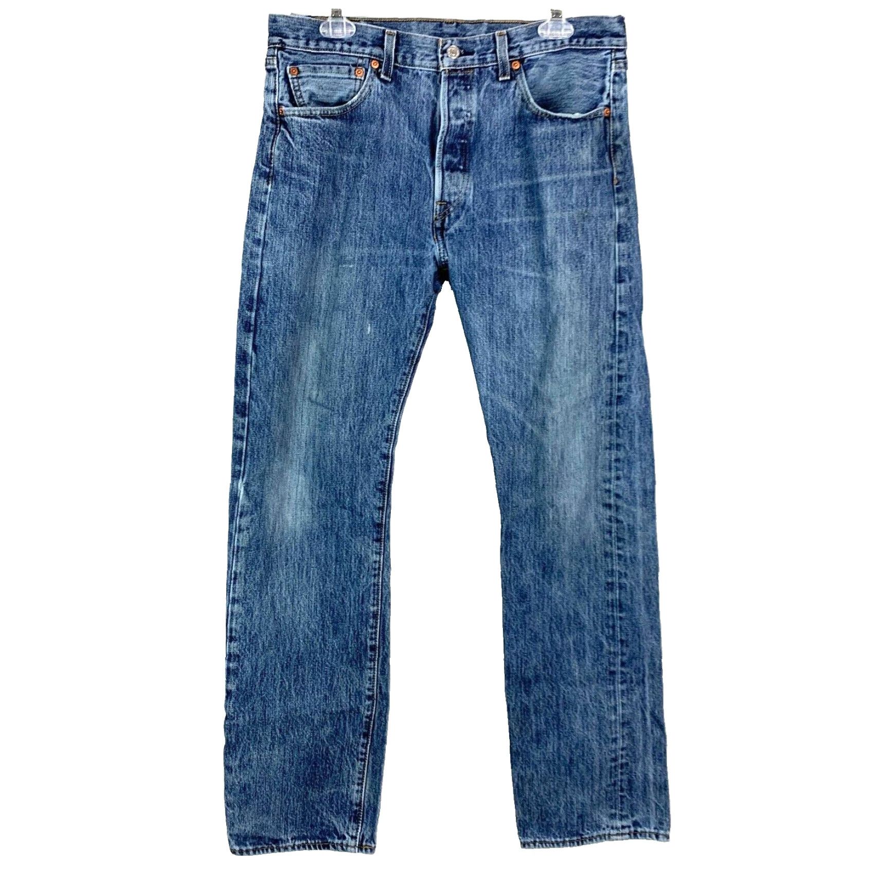 Levi's Levi's 501 Jeans Mens Regular Bootcut Denim Medium Wash 33 x 32 Cotton Blue Size US 33 - 2 Thumbnail