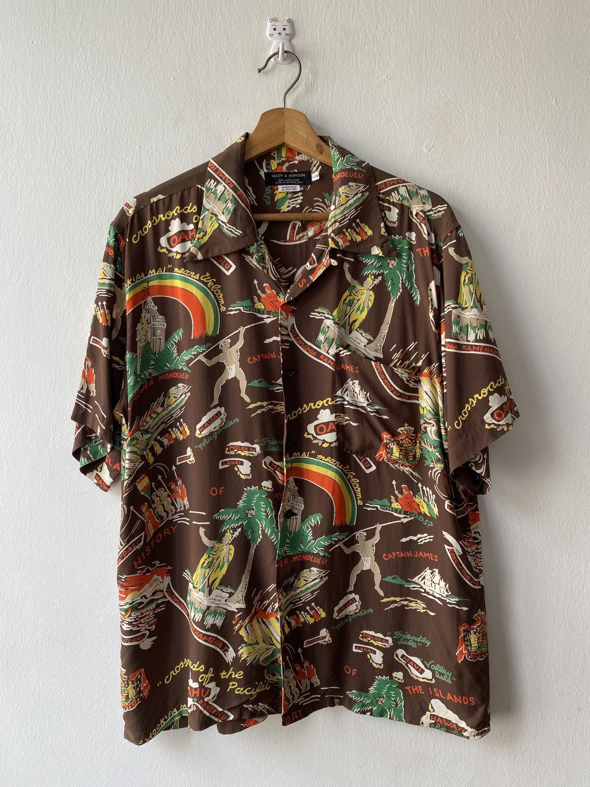 Japanese Brand × Sun Surf Allen & Hanson Brown History Of The Island Hawaiian Shirt Size US L / EU 52-54 / 3 - 3 Thumbnail