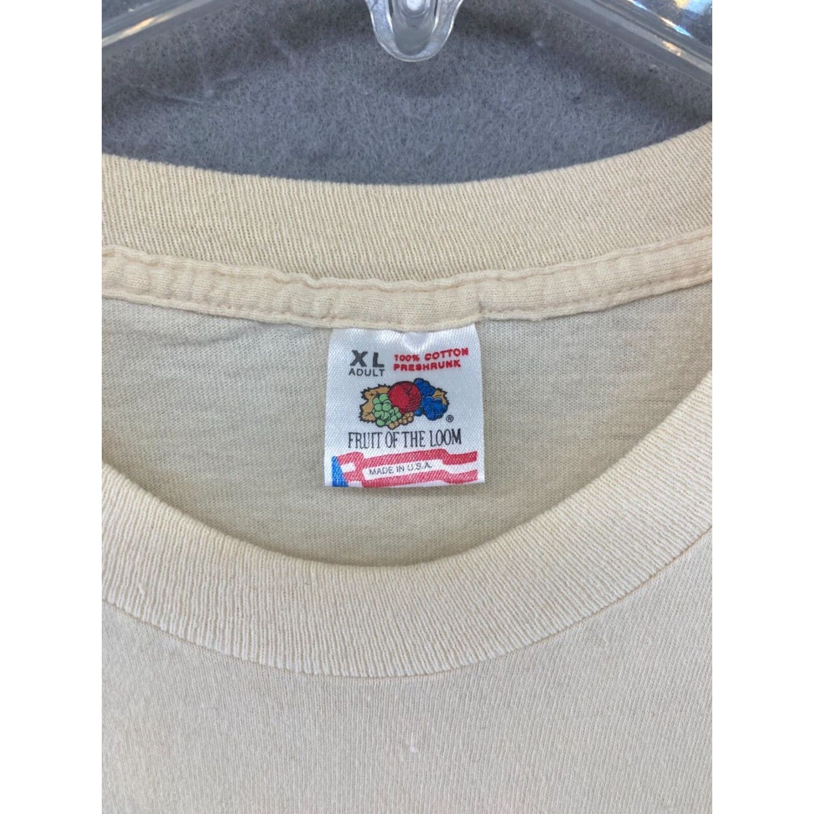 Fruit Of The Loom WSSL 100FM Mens Promo TShirt White XL USA MADE Shirt Mens XL White USA Fruit of the Loom Graphic Print Crew Neck Short Sleeve Jersey Size US XL / EU 56 / 4 - 7 Thumbnail