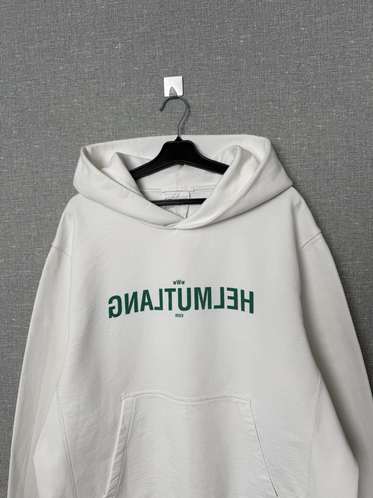 Helmut Lang Helmut Lang Thick White Hoodie Mirrored Web Logo Size XL Size US XL / EU 56 / 4 - 3 Thumbnail