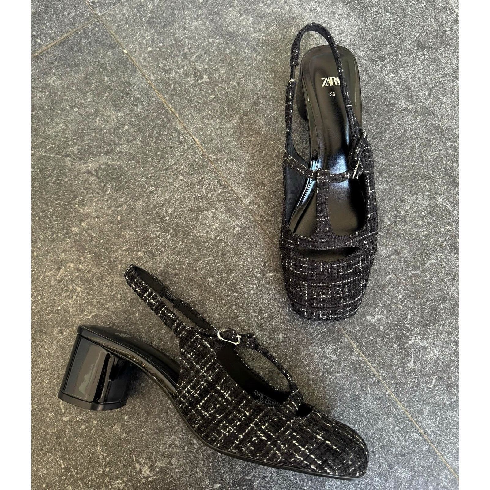 Zara RARE!!! ZARA Textured Slingbacks NWT Size US 8 / IT 38 - 5 Thumbnail