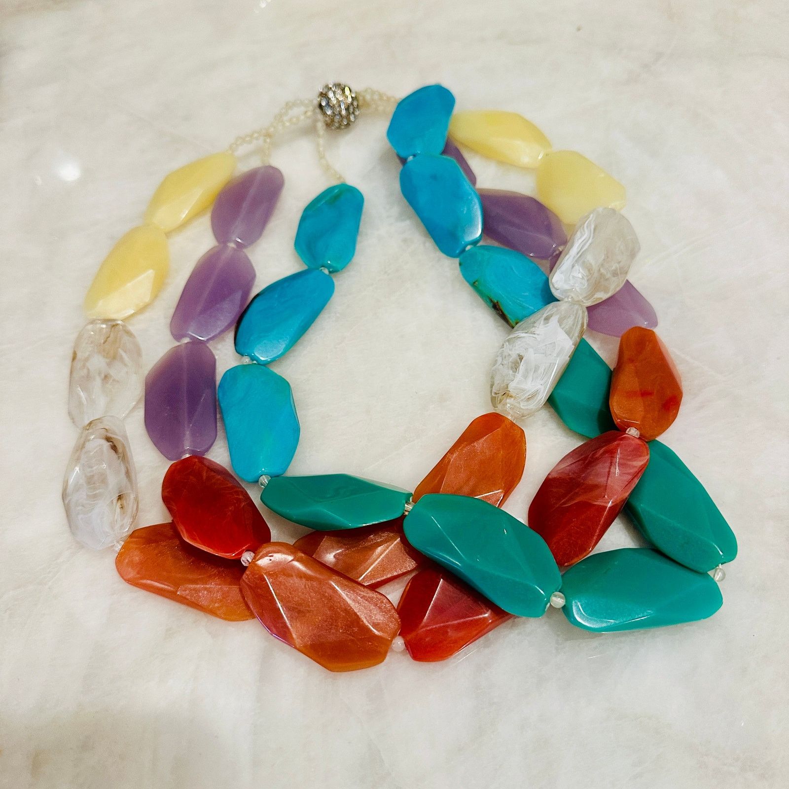Other Talbots Multi-Strand Faceted Resin Statement Necklace Size ONE SIZE - 2 Thumbnail