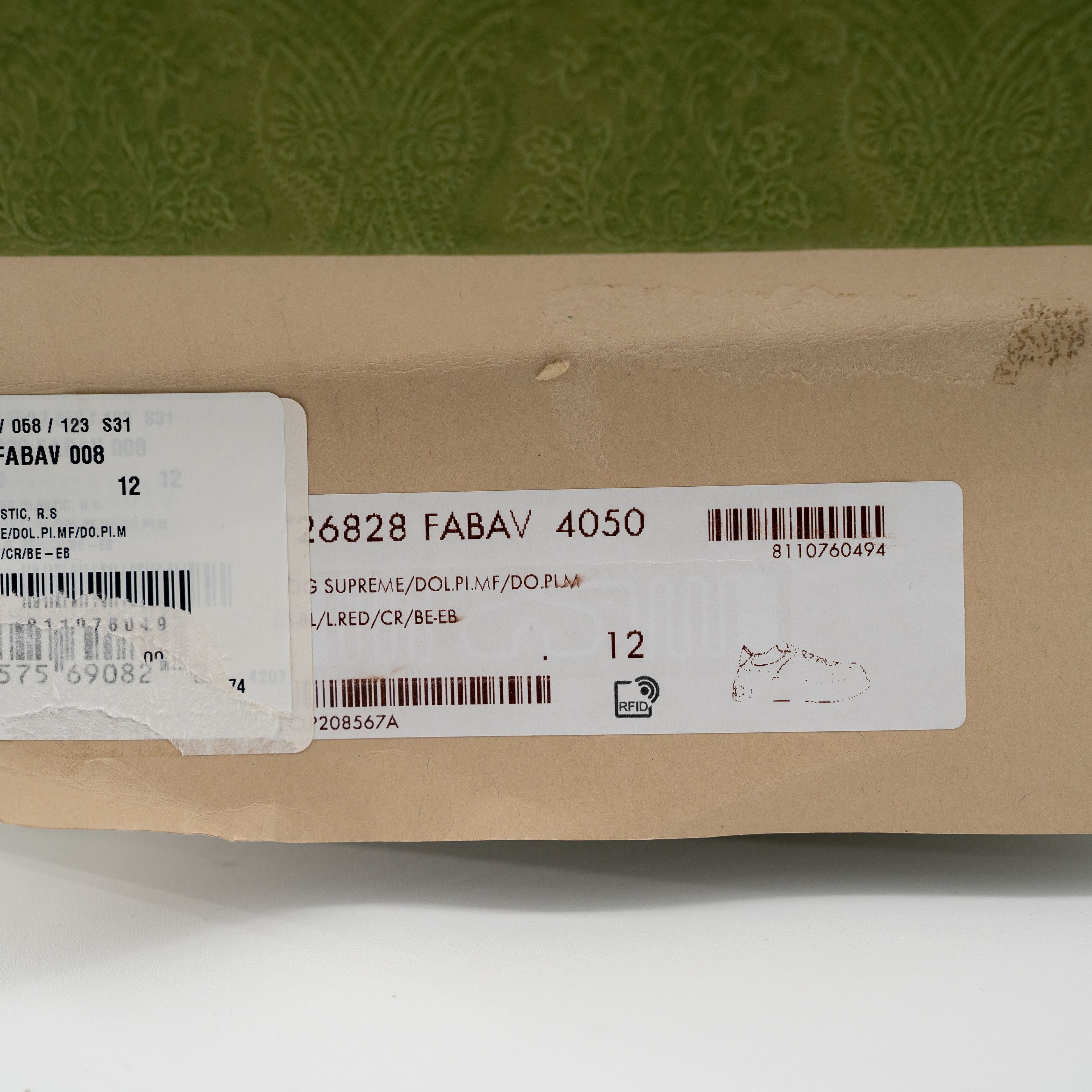 Gucci 12G Gucci GG Supreme Low Top Sneakers Beige Red Blue Green Size US 12.5 / EU 45-46 - 12 Thumbnail