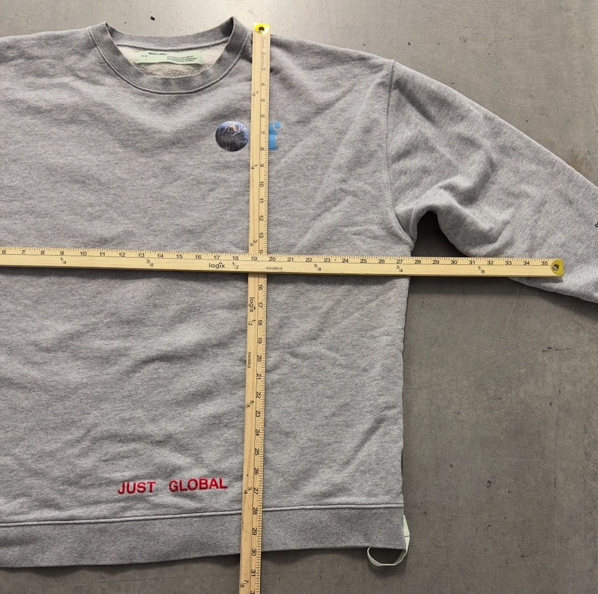 Kith × Off-White Kith x Off White Just Global Gray Crewneck Sweatshirt Size US XXL / EU 58 / 5 - 9 Thumbnail
