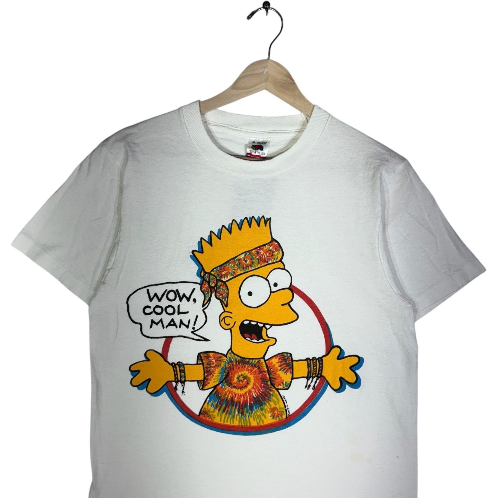 Fruit Of The Loom Vintage Simpsons Bart Ti-Dye "Cool Man!" Tee Medium Size US M / EU 48-50 / 2 - 2 Thumbnail